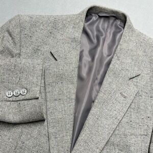 Tweed Blazer Gray Speckled Fleck Wool Blend Sport Coat Suit Jacket‎ 2 button 38